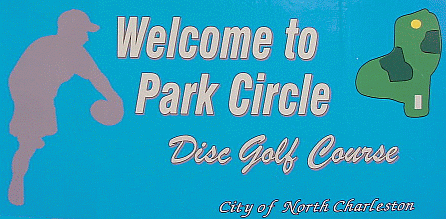 Sign for Park Circle Disc Golf Course in North Charleston, SC