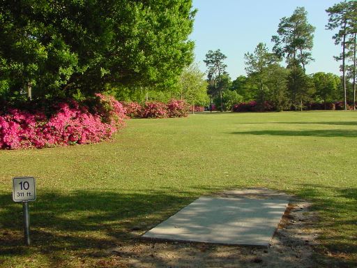 Fairway view of Hole #10 (#1) at Park Circle Disc Golf Course.