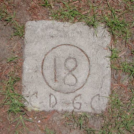 Fairway view of Hole #10 (#1) at Park Circle Disc Golf Course.