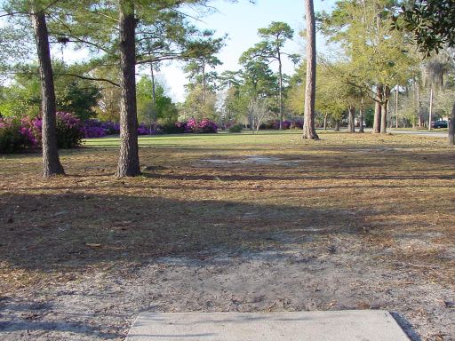 Fairway view of Hole #4 (#12) at Park Circle Disc Golf Course.