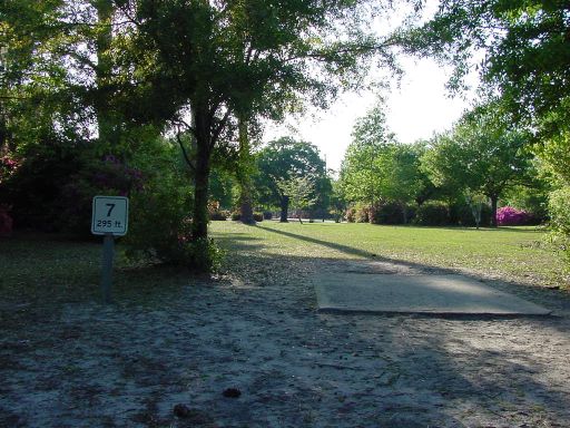 Fairway view of Hole #7 (#16) at Park Circle Disc Golf Course.