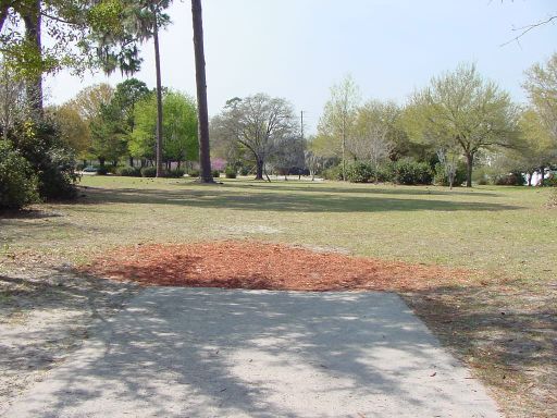 Fairway view of Hole #7 (#16) at Park Circle Disc Golf Course.